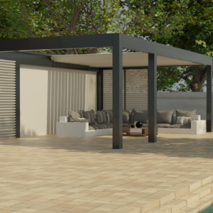 Pergola tarasowa lamelowa z przesuwnym dachem WIN CLIMATIC SLIDE - RENDER - 103