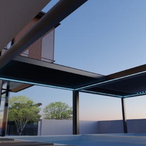 Pergola tarasowa lamelowa z przesuwnym dachem WIN CLIMATIC SLIDE - RENDER - 107