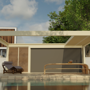 Pergola tarasowa lamelowa z przesuwnym dachem WIN CLIMATIC SLIDE - RENDER - 83