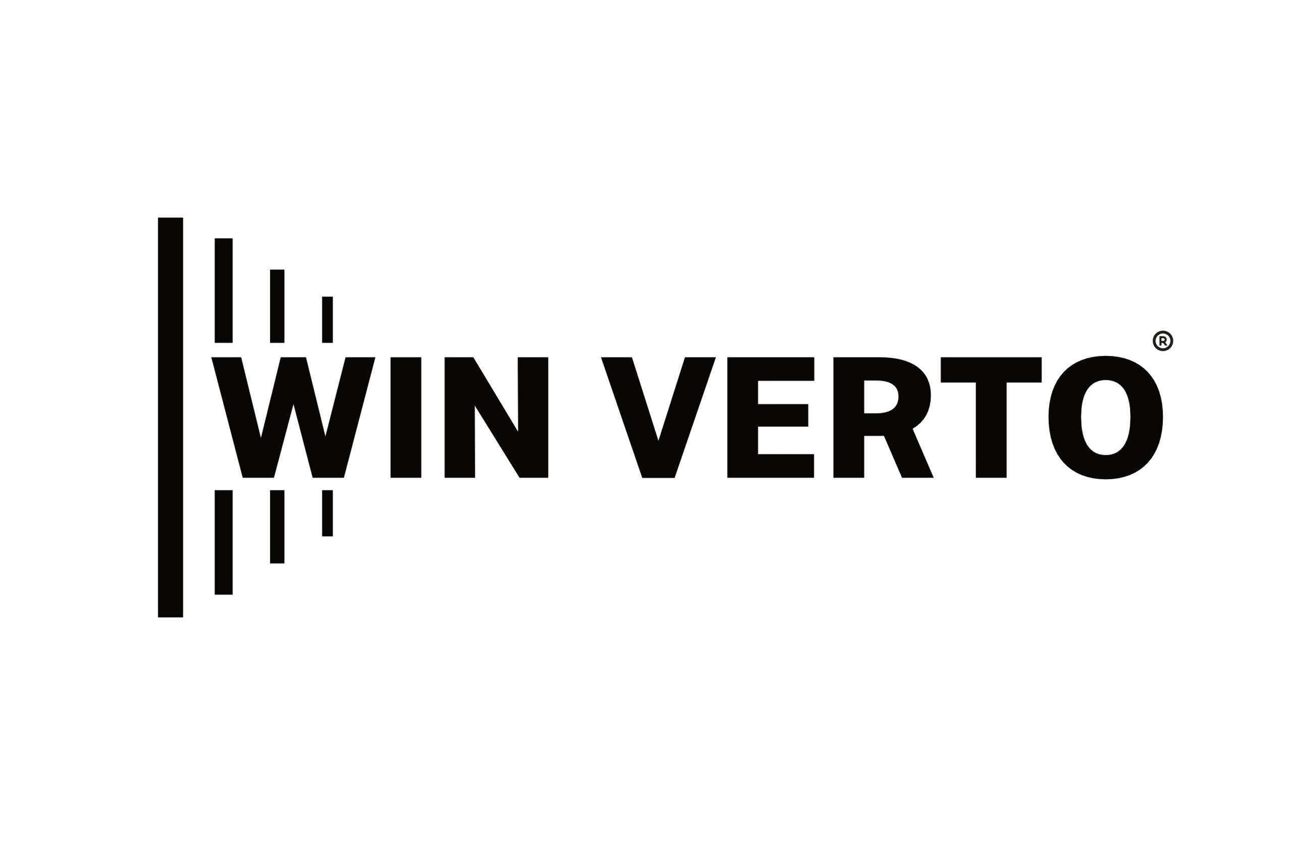 WIN VERTO - Transparentne tło, czarny napis